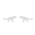 Minimalist silver dinosaur stud earrings with a polished tyrannosaurus rex design - Dinosaur (Steel Color)
