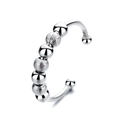 Anillo ajustable minimalista con cuentas giratorias en plata contra la ansiedad - Abierto Ajustable / Oro Blanco
