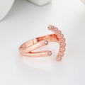 Verstelbare roségouden ring met witte zirkonia en een S925 zilveren merkstempel - Verstelbaar Open / Roségoud