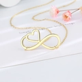 Collar de corazón infinito dorado con acabado pulido sobre tarjeta decorativa - Dorado