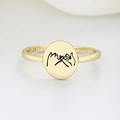 S925 zilveren gouden ring met romantische pinky swear gravure voor koppels - Verstelbaar Open / Goud