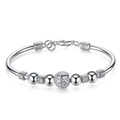 Bracelet élégant en argent S925 avec perles et boule filigranée sur fond blanc - Style De Fermeture À Boucle N (KL24)