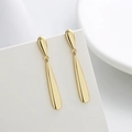 Pendientes geométricos dorados minimalistas con acabado de espejo pulido y elegante - Dorado