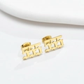 Boucles d'oreilles en acier inoxydable doré avec le chiffre 555 en style vieux anglais - Style 555 / Or