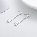 Pendientes de gota en plata de ley 925 pulida con un elegante acabado de espejo - Oro Blanco