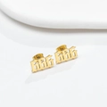 Boucles d'oreilles dorées chiffre 666 style gothique en acier inoxydable durable - Style 666 / Or