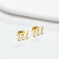 Paire de puces d'oreilles chiffre des anges 777 en acier inoxydable doré minimaliste - Style 777 / Or