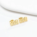 Boucles d'oreilles clous chiffre des anges 888 en acier inoxydable doré poli gothique - Style 888 / Or