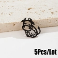 Detalle de colgante de búfalo negro hueco para creación de joyas DIY set de 5 piezas - Negro