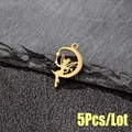 Lot de 5 pendentifs fée sur la lune en acier inoxydable plaqué or 18 carats pour bijoux - Fée de la Lune (590) / 5 Pièces / Or