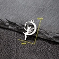 Pendentif fée argenté avec croissant de lune et étoile, dimensions 17mm par 9mm - Fée de la Lune (590) / 5 Pièces / Acier