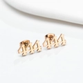 Boucles d oreilles en acier inoxydable doré avec numéro gothique 444 - Style 444 / Or rose