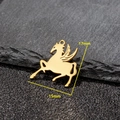 Golden stainless steel winged horse pendant showing 17mm by 15mm dimensions - Pegasus Style (566) / 5 Pieces / Gold