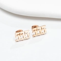 Boucles d'oreilles clous chiffre 555 en acier inoxydable doré de style gothique - Style 555 / Or rose