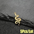 Set di 5 ciondoli a forma di serpente placcati oro 18k con intagli per gioielli DIY - Serpente (485) / Oro