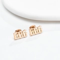 Boucles d'oreilles clous en acier inoxydable doré avec chiffre gothique 666 - Style 666 / Or rose
