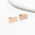 Boucles d'oreilles minimalistes en acier doré avec le chiffre gothique 1998 - Style 888 / Or rose