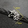 Pendentif licorne en acier inoxydable argenté pour création bijoux, dimensions 20x15mm - 5744217523688 / Tête de Licorne (452 Couleur Acier) / 5 Pcs/Paquet