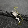 Detailed 18k silver plated stainless steel rose flower pendant measuring 24mm by 8mm - Rose Flower Design (533) / 5 Pieces / Steel
