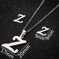 Stainless steel jewelry set featuring a silver letter Z pendant and stud earrings - Letter Z Silver Color