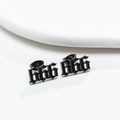 Boucles d'oreilles en acier inoxydable noir mat avec chiffre gothique 666 minimaliste - Style 666 / Noir