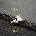 Set of stainless steel phoenix bird charms with dimensions 19mm by 12mm for jewelry making - 5 Pieces / Phoenix-Steel