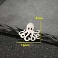 Polished stainless steel octopus charm for jewelry making with 18mm dimension and top ring - Octopus Shape (481) / Steel