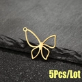 Colgante de mariposa dorada en acero inoxidable para collares y pendientes DIY - Forma de Mariposa (480) / Dorado