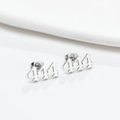 Boucles d'oreilles chiffre ange 444 gothiques en acier inoxydable poli argenté - Style 444 / Argent