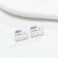 Boucles d'oreilles clous chiffre ange 555 en argent et acier inoxydable poli - Style 555 / Argent
