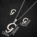 Silver stainless steel letter G jewelry set including pendant necklace and stud earrings - Letter G Silver Color