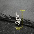 5pcs stainless steel silver snake pendant with black dots on dark stone background - Snake Shape (485) / Steel