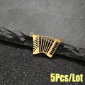 Colgantes de acordeón dorados de acero inoxidable para joyería DIY pack de 5 - 5 Piezas/Lote / Dorado