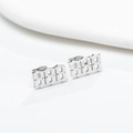 Boucles d'oreilles 1998 gothiques en acier inoxydable poli pour femmes et hommes - Style 888 / Argent