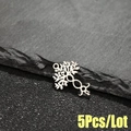 Pack de 5 colgantes de árbol de la vida en acero inoxidable para creación de joyas DIY - Color Acero