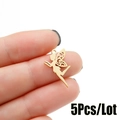 Pendentif fée doré avec ailes ajourées délicates et anneau de suspension en lot de 5 - Fée (549) / 5 Pièces / Or