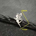 Pendentif fée en acier inoxydable avec ailes ajourées, dimensions 18mm sur 11mm - Fée (549) / 5 Pièces / Acier