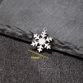 Polished 15mm stainless steel snowflake pendant for DIY jewelry making - Snowflake Shape (577) / 5 Pieces / Steel