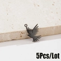 Set de 5 colgantes de águila en acero inoxidable chapado en oro 18k negro mate para joyas - Estilo Paloma de la Paz (557) / Negro