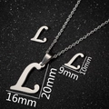 Silver stainless steel letter L jewelry set with necklace and stud earrings - Letter L Silver Color