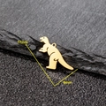 Colgante de dinosaurio T-Rex dorado en acero inoxidable para collares DIY, 17 mm - Estilo Tiranosaurio (563 Dorado) / Dorado