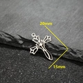 Pack of 5 stainless steel cross pendants with flower cutouts measuring 20mm by 15mm - Filigree Cross Style (539) / 5 Pieces / Steel
