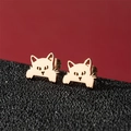 Minimalistische kattenoorsteker in roségoud met een schattig hol dierlijk ontwerp - Glurende Kat Vorm (749) / Roségoud