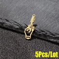 Gothic gold hand pendant for DIY jewelry on a dark textured stone background - 5 Pieces / Gold