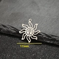 18K gold plated 17mm sun face pendant in stainless steel for DIY necklace making - Sun with Face Style (541) / 5 Pieces / Steel