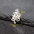 Ciondolo albero della vita boho in acciaio inossidabile per gioielli DIY 20mm x 11mm - 5Pezzi/Lotto / Color Acciaio