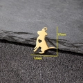 Pendente bassotto in acciaio inossidabile dorato con cuore traforato, 17mm x 12mm - Cane Seduto Con Cuore (555) / 5 Pezzi / Oro