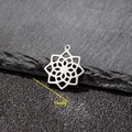 Pendentif fleur mandala 14mm en acier inoxydable poli pour création de bijoux - Style fleur de mandala (578) / 5 Pièces / Acier