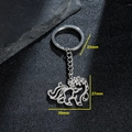Porte-clés licorne évidé en acier inoxydable avec pendentif en métal argenté et chaîne - Style Creux Cheval