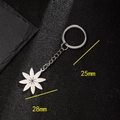 Silver stainless steel star leaf pendant keychain with dimensions of 25mm and 28mm - Seven-Pointed Star Leaf (201)